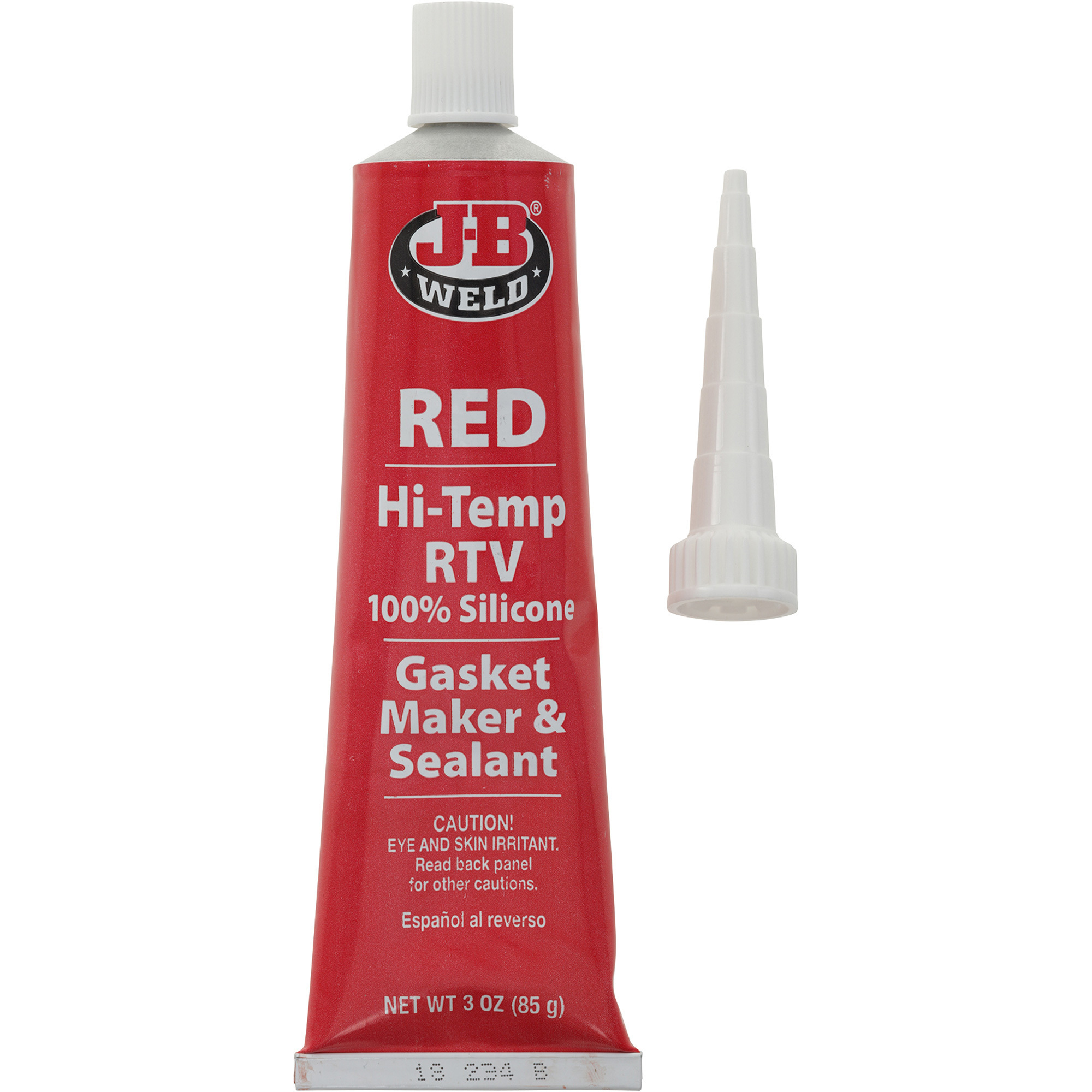 JB Weld Hi-Temp Red Silicone Gasket Maker and Sealant, 3-Oz. Tube